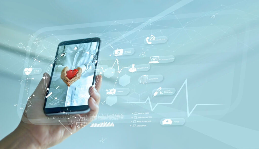 A smartphone displaying a heart, adhering to HIPAA privacy rules in healthcare marketing.